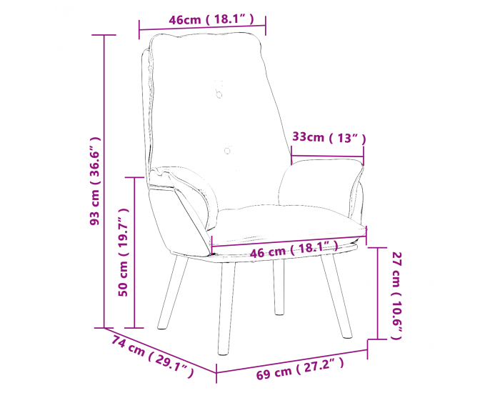 Sonata H Релаксиращ стол Тъмен сив плат