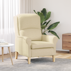 Sonata H Модерен фотьойл Кремав Тъкан и дърво Среден Кремав фотьойл - Фотьойли