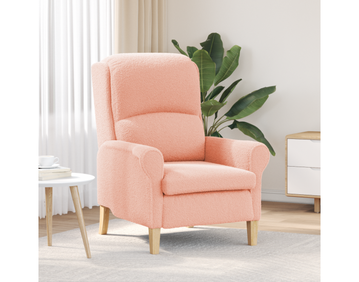 Sonata H Ергономичен фотьойл Розов Тъкан, Дърво Среден Ергономичен