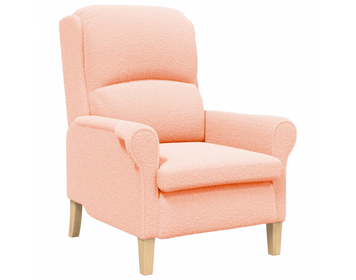 Sonata H Ергономичен фотьойл Розов Тъкан, Дърво Среден Ергономичен