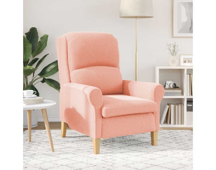 Sonata H Ергономичен фотьойл Розов Тъкан, Дърво Среден Ергономичен