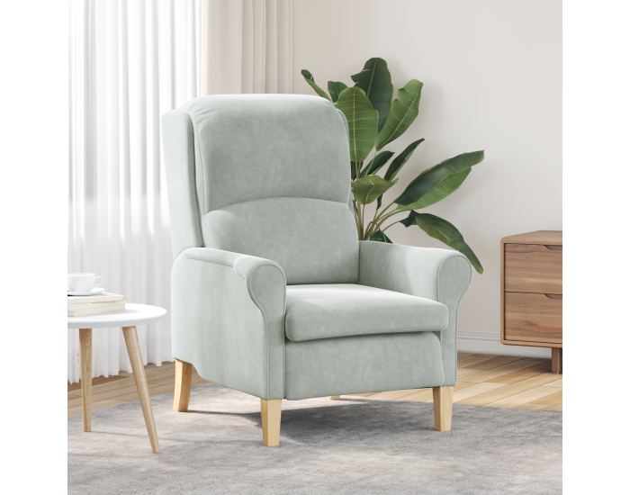 Sonata H Светлосив фотьойл Светлосив Тъкан с дървени крака Стандартен