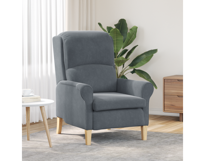 Sonata H Тъмен Сив Фотьойл Тъмен Сив Тъкан с дървени крака Стандартен