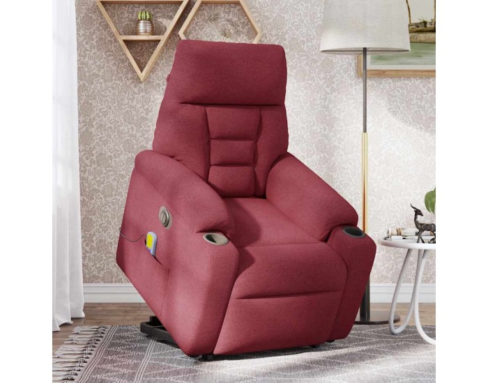 Sonata H Електрически изправящ масажен реклайнер виненочервен текстил