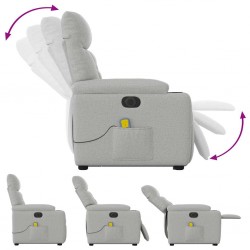 Sonata H Електрически изправящ масажен реклайнер стол облачносив текстил - Мека мебел