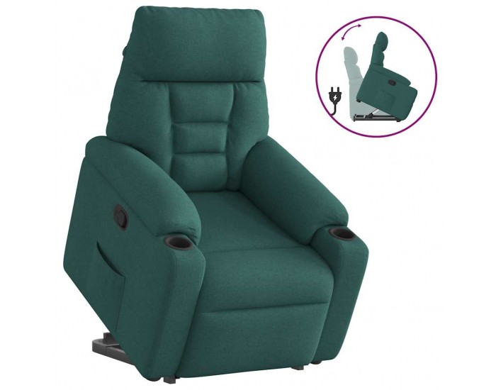 Sonata H Изправящ реклайнер стол, тъмнозелен, текстил