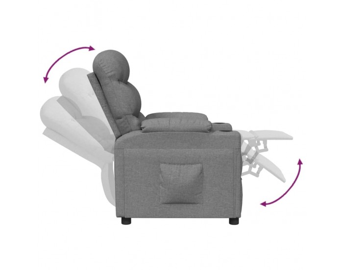 Sonata H Реклайнер стол, светлосив, текстил