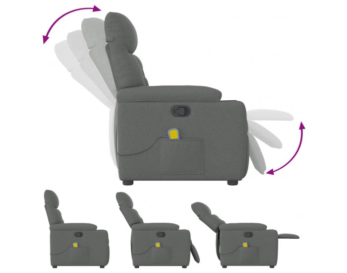 Sonata H Масажен наклоняем стол, тъмносив, текстил