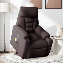 Sonata H Изправящ масажен реклайнер стол, тъмнокафяв, текстил - Фотьойли