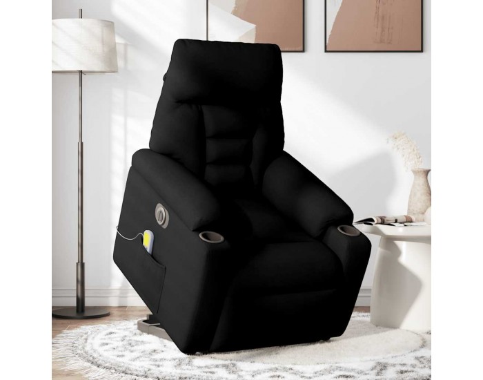 Sonata H Електрически изправящ масажен реклайнер стол черен текстил