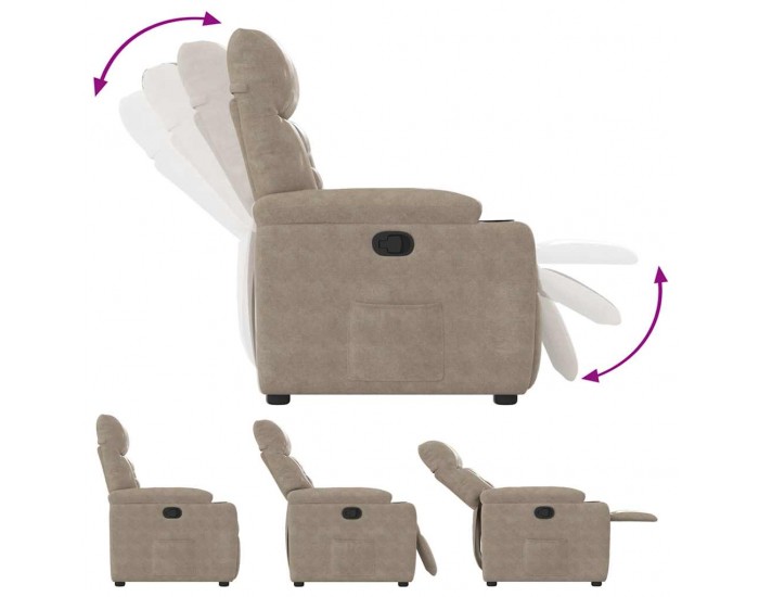 Sonata H Реклайнер стол, таупе, микрофибърен текстил