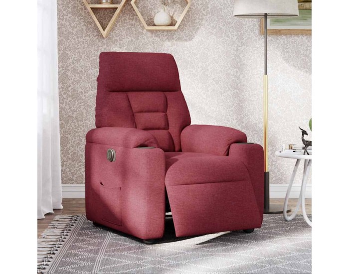 Sonata H Електрически стол реклайнер, виненочервен, текстил