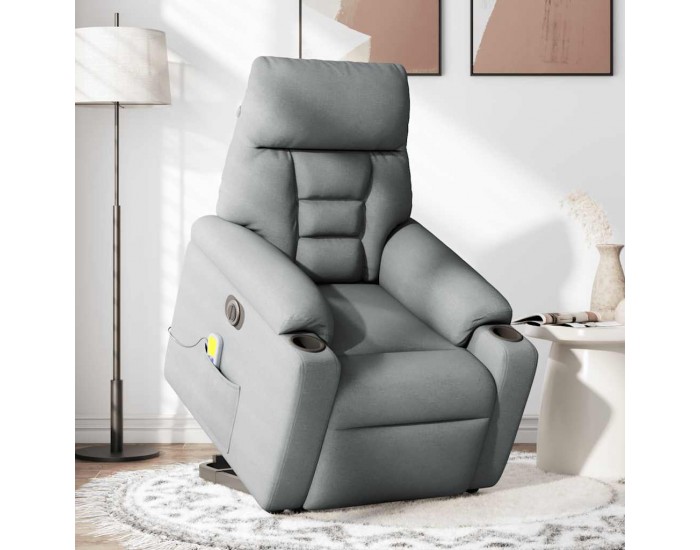 Sonata H Електрически изправящ масажен реклайнер стол светлосив текстил