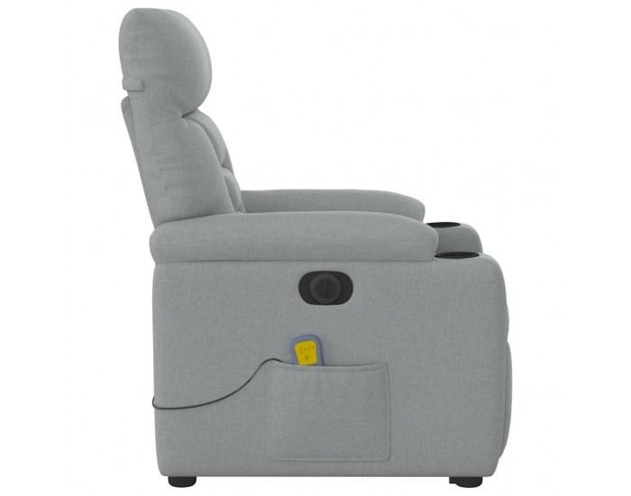 Sonata H Електрически изправящ масажен реклайнер стол светлосив текстил
