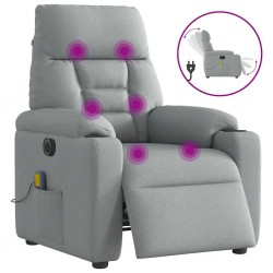 Sonata H Електрически масажен реклайнер стол, светлосив, текстил - Фотьойли