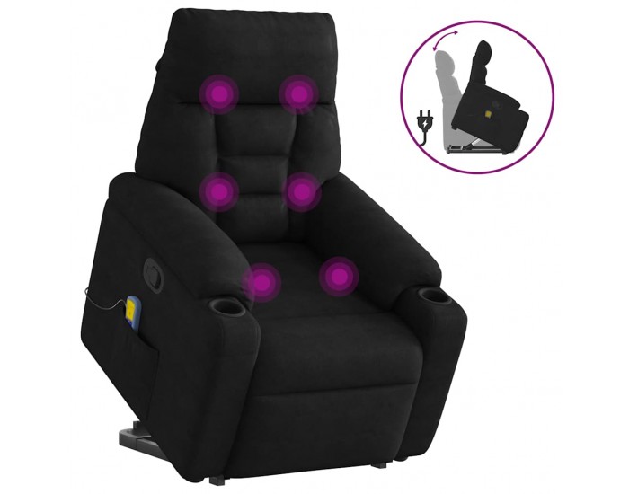 Sonata H Изправящ масажен наклоняем стол, черен, микрофибърен текстил