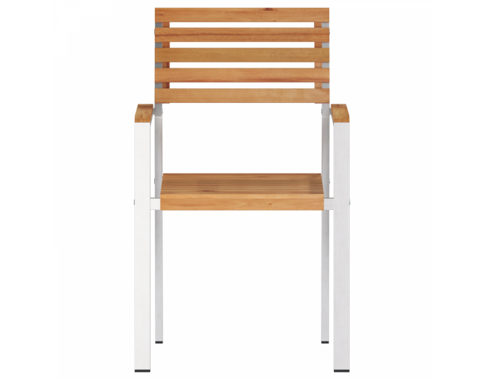 Сгъваеми градински столове Sonata H 8 бр 54.5x56x89 см от масивно тиково дърво
