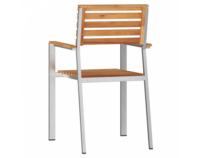 Сгъваеми градински столове Sonata H 8 бр 54.5x56x89 см от масивно тиково дърво