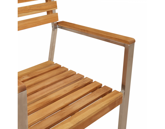 Сгъваеми градински столове Sonata H 8 бр 54.5x56x89 см от масивно тиково дърво