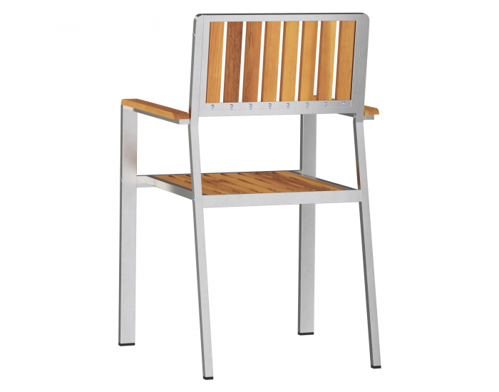 8 броя стекуеми градински столове 54.5x56x87 см от масивна акациева дървесина