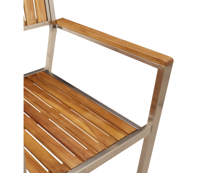 8 броя стекуеми градински столове 54.5x56x87 см от масивна акациева дървесина