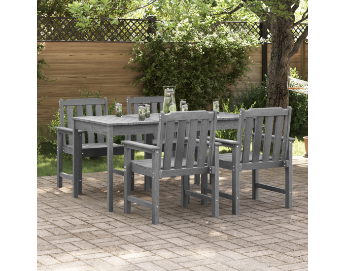 Градински столове Sonata H 4 бр Светлосиво 65.5x55.5x88 см HDPE