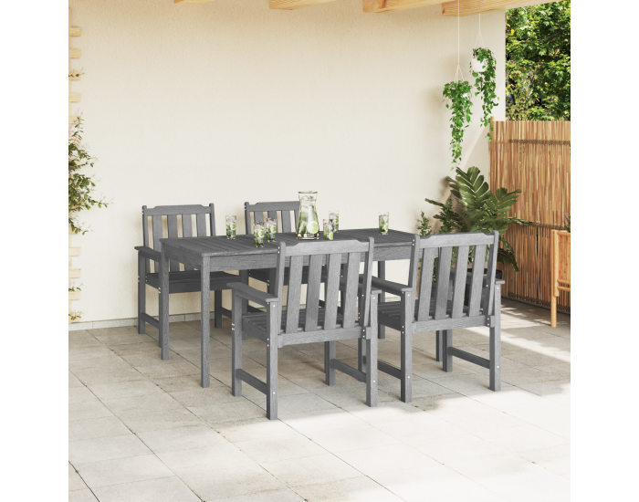 Градински столове Sonata H 4 бр Светлосиво 65.5x55.5x88 см HDPE