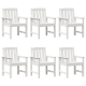 Градински трапезни столове Sonata H 6 бр Бял 65.5x55.5x88 см HDPE