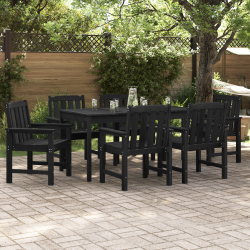Градински столове Sonata H 6 бр Черен 65,5x55,5x88 см HDPE - Градински столове