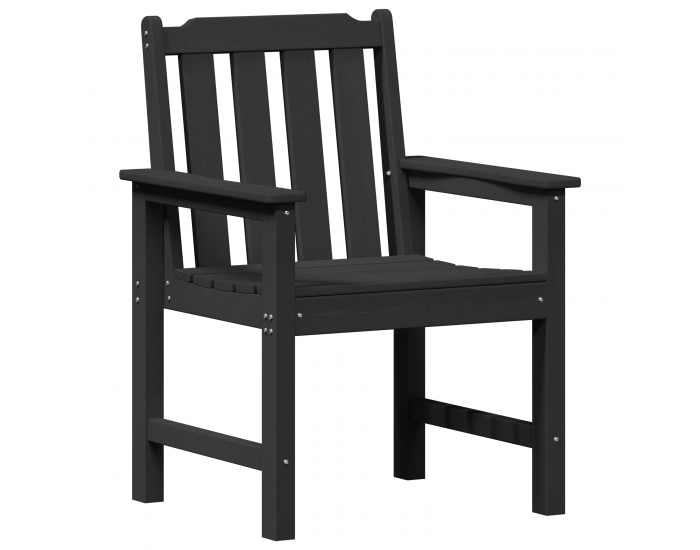 Градински столове Sonata H 6 бр Черен 65,5x55,5x88 см HDPE