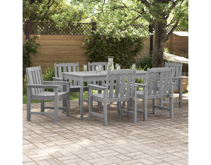 Градински столове Sonata H 6 бр светлосиво 65.5x55.5x88 см HDPE