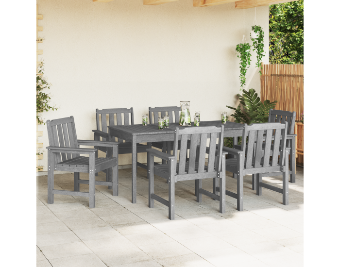 Градински столове Sonata H 6 бр светлосиво 65.5x55.5x88 см HDPE