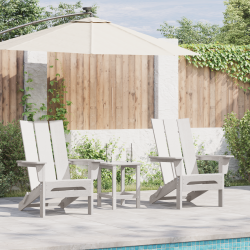 Сгъваеми столове Adirondack 2 бр Бял 74.5x80.5x90 см HDPE - Градина