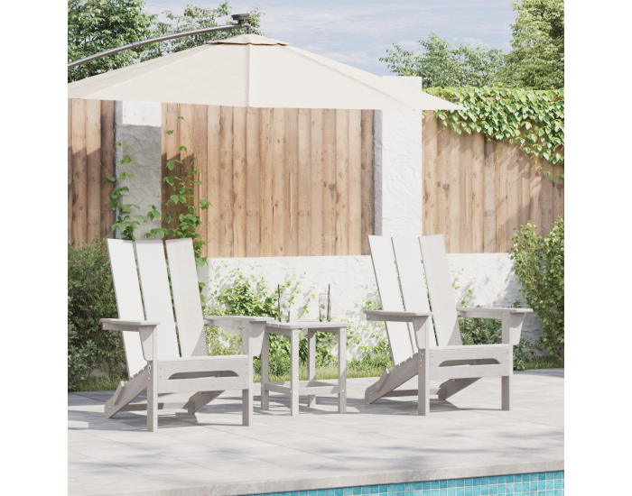 Сгъваеми столове Adirondack 2 бр Бял 74.5x80.5x90 см HDPE Сгъваеми столове Adirondack 2 бр Бял 74.5x80.5x90 см HDPE