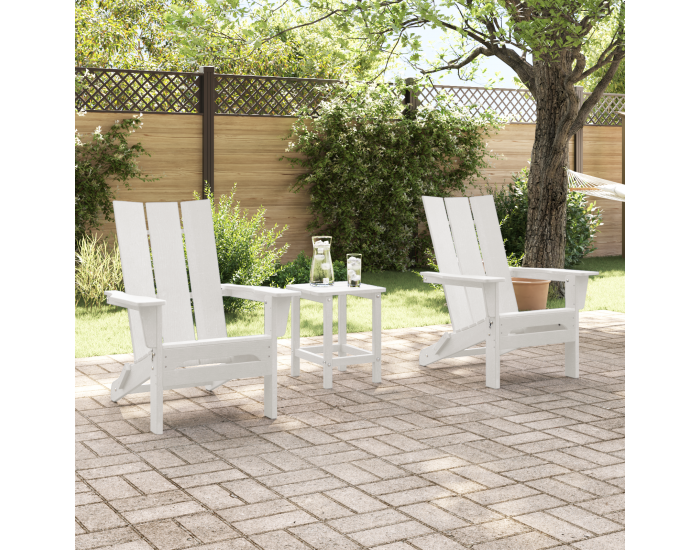 Сгъваеми столове Adirondack 2 бр Бял 74.5x80.5x90 см HDPE Сгъваеми столове Adirondack 2 бр Бял 74.5x80.5x90 см HDPE