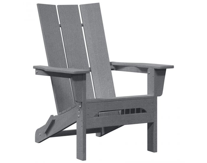 Сгъваеми столове Adirondack от Sonata H 2 броя светлосив 74.5x80.5x90 см HDPE