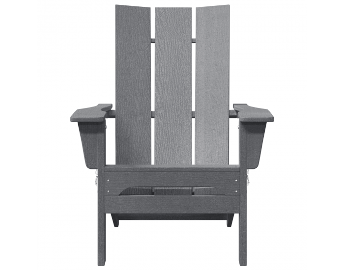 Сгъваеми столове Adirondack от Sonata H 2 броя светлосив 74.5x80.5x90 см HDPE