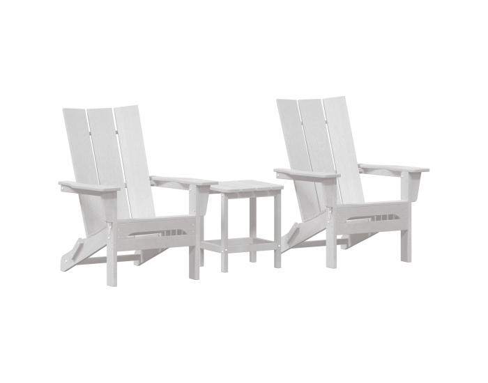 Комплект градински мебели Sonata H 3 части Бял HDPE