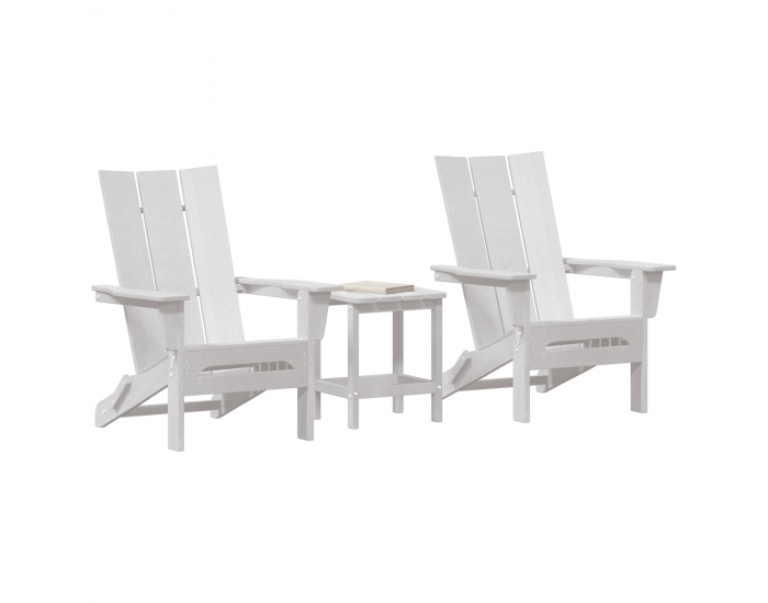 Комплект градински мебели Sonata H 3 части Бял HDPE