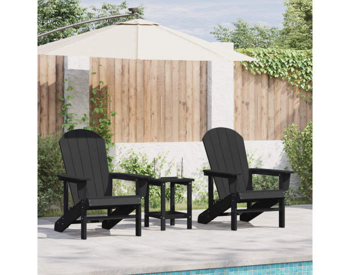 Sonata H Adirondack столове 2 бр Черно 74x82x90 см HDPE Sonata H Adirondack столове 2 бр Черно 74x82x90 см HDPE