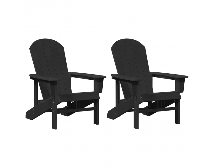 Sonata H Adirondack столове 2 бр Черно 74x82x90 см HDPE Sonata H Adirondack столове 2 бр Черно 74x82x90 см HDPE