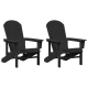 Sonata H Adirondack столове 2 бр Черно 74x82x90 см HDPE Sonata H Adirondack столове 2 бр Черно 74x82x90 см HDPE