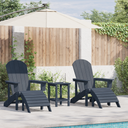 Sonata H Adirondack столове с подложки 2 бр Нейви син HDPE Sonata H Adirondack столове с подложки 2 бр Нейви син HDPE - Градински столове