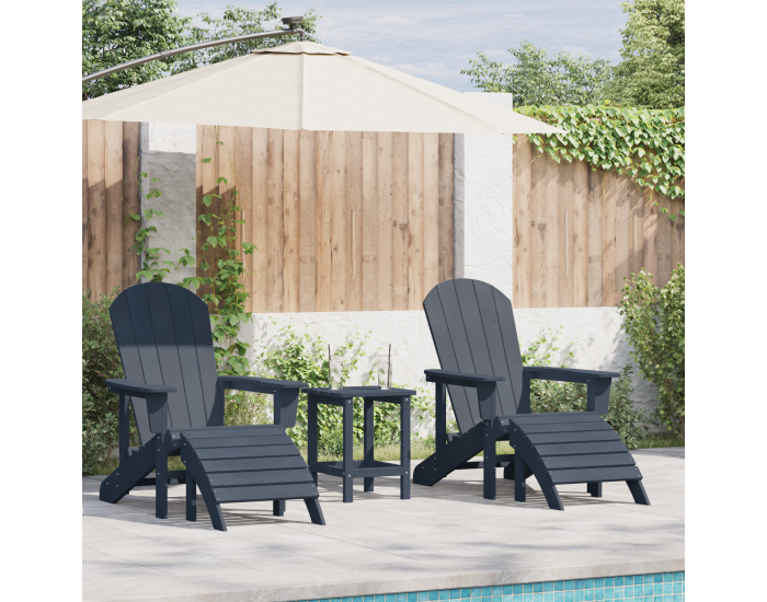 Sonata H Adirondack столове с подложки 2 бр Нейви син HDPE