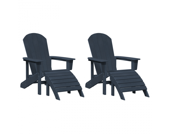 Sonata H Adirondack столове с подложки 2 бр Нейви син HDPE