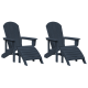 Sonata H Adirondack столове с подложки 2 бр Нейви син HDPE