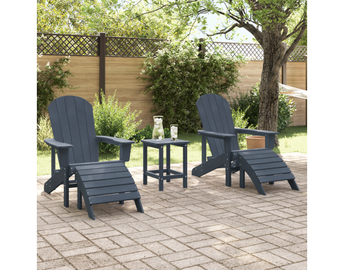 Sonata H Adirondack столове с подложки 2 бр Нейви син HDPE