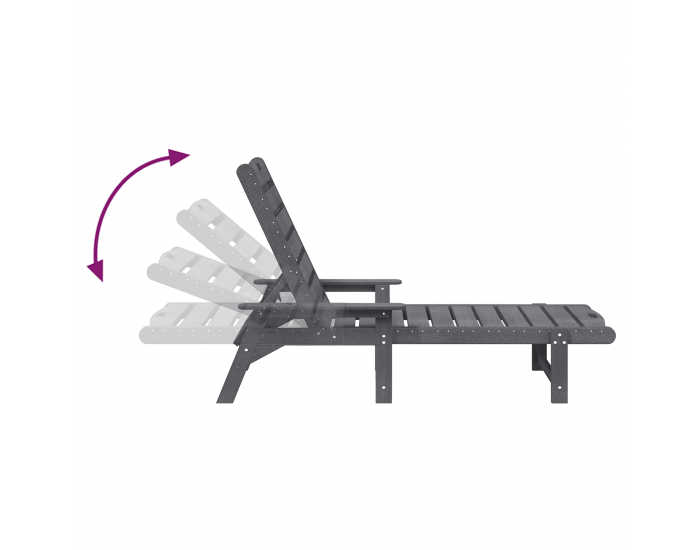 Sonata H Шезлонги 2 бр Светлосиво 162x53x98.5 см HDPE