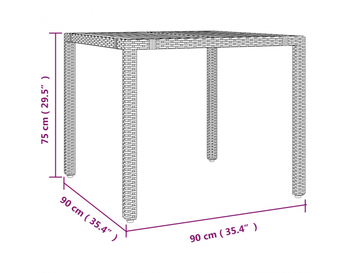 Sonata H 5 Частен Градински Трапезен Комплект Сиво Полиратан