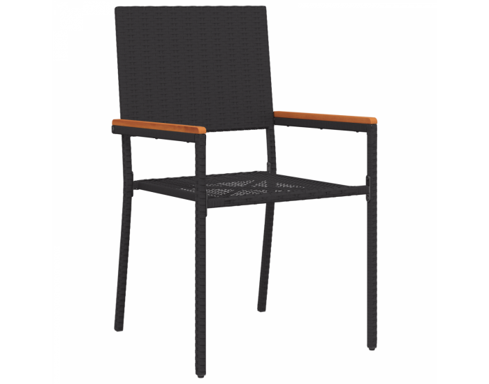 Градинска трапезария Sonata H 7 части Черен полиратан